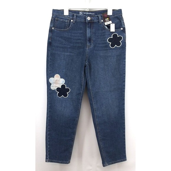 No Boundaries Jeans Womens Juniors Size 15 Blue High Rise Tapered Style Leg - Picture 1 of 11